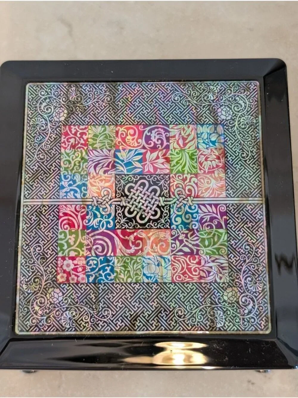 Premium Korean Mother-of-pearl Lacquerware Calendar Asian Culture Rare Find